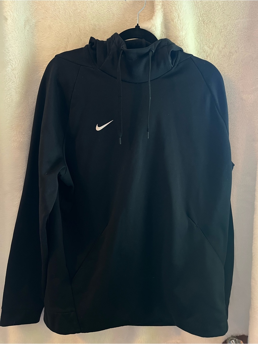 Nike Black Pullover Hoodie Swoosh Thick Dri-Fit Cozy